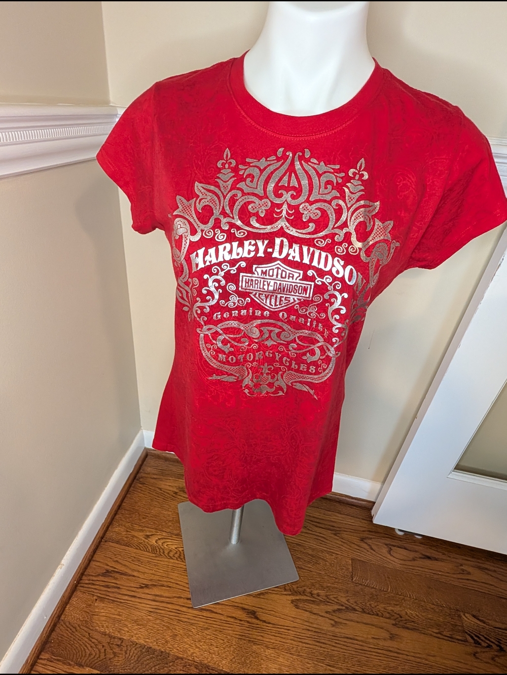Harley-Davidson Red Graphic Tee XL York PA Motorcycle Biker Shirt Womens